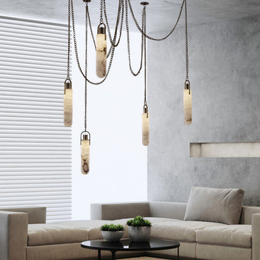 Yadira Gold & Chrome Marble Chandelier