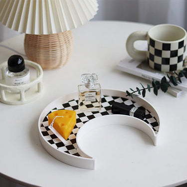 Checkerboard Moon & Square Tray