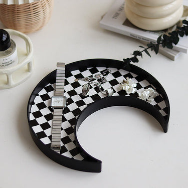 Checkerboard Moon & Square Tray