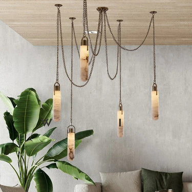 Yadira Gold & Chrome Marble Chandelier