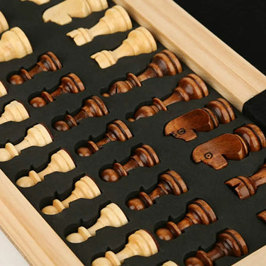 Wooden Folding Chess Set