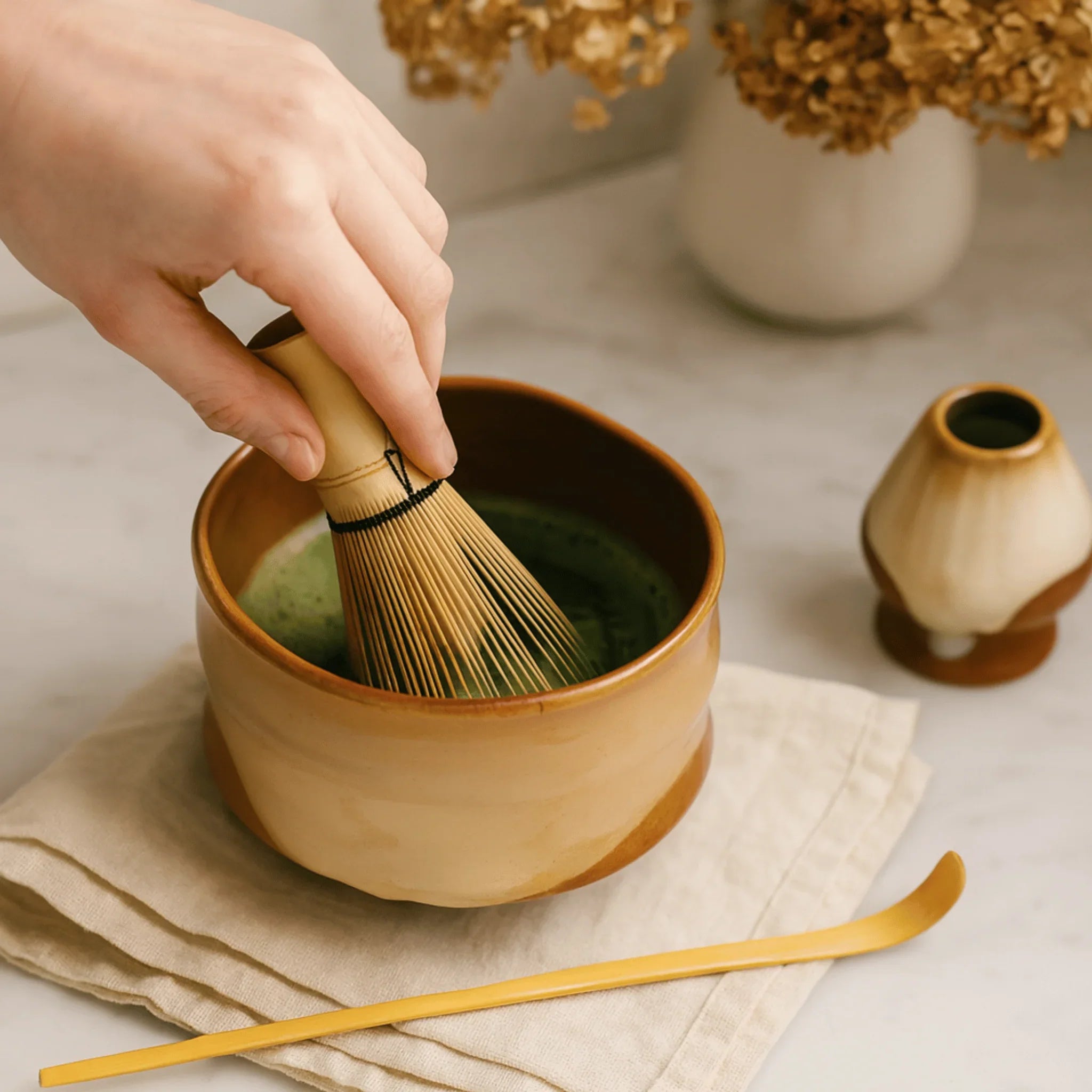 Foor Ritual Ceramic Sakura Matcha Set– 4-Piece Ceramic Tea Ritual Kit – Elenorra
