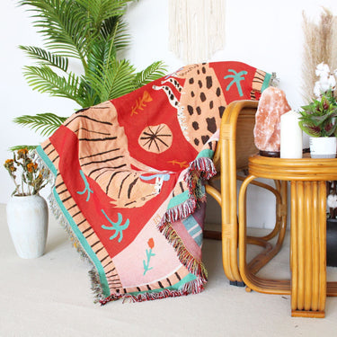 Feline Woven Throw Blanket