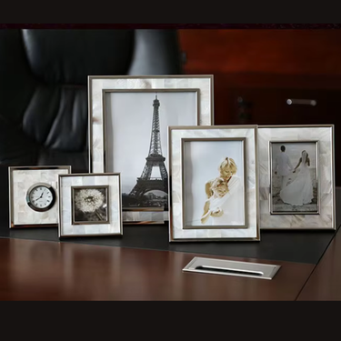 Adelina Shell Photo Frame & Table Clock