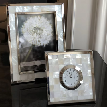 Adelina Shell Photo Frame & Table Clock