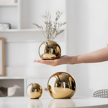 Venetian Gold Globe Vases