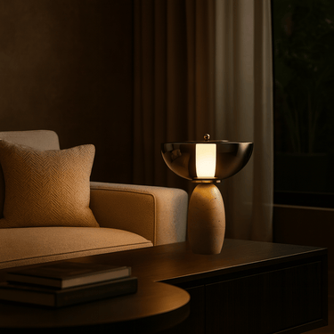 Mariven Travertine Table Lamp