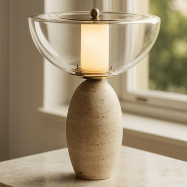Mariven Travertine Table Lamp