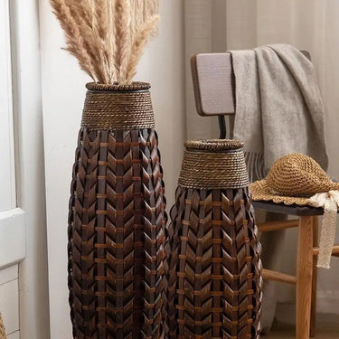 Rosalie Bamboo Woven Floor Vase
