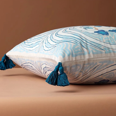 Blue Dog Pillow Cover by Elenorra