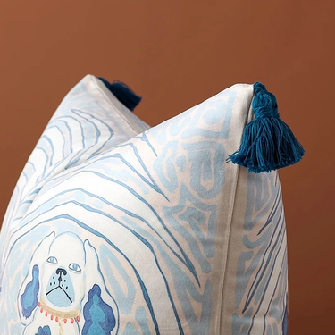 Blue Dog Pillow Cover by Elenorra