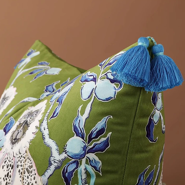 Green Monkey Pillow Cover by Elenorra
