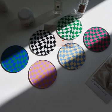 Rippled Checkerboard Acrylic Coasters
