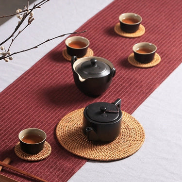 Rattan Drink Coaster Set