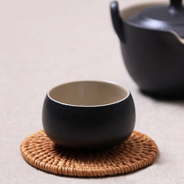Rattan Drink Coaster Set