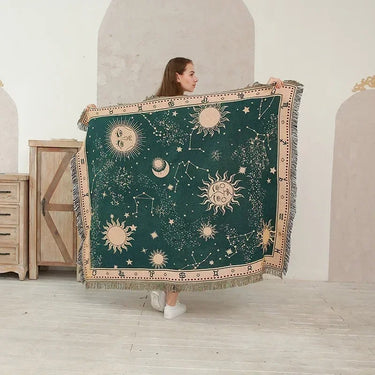 Green Astral Throw Blanket