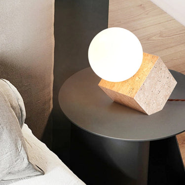 Alessandro Quadrato Travertine Table Lamp