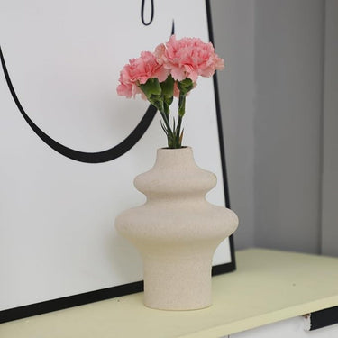Scandi Beige Ceramic Flower Vase