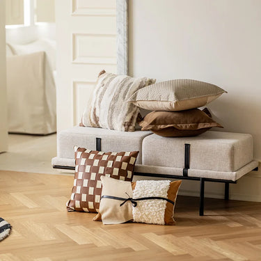 Hand-Woven Leather Cushion Cover Collection By Elenorra