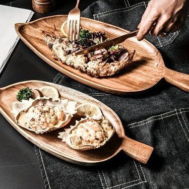 Leaf shaped Wooden Serving Tray