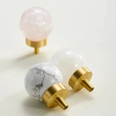 Neriah Brass Marble Knobs