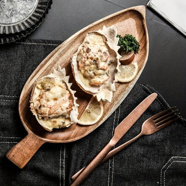Leaf shaped Wooden Serving Tray