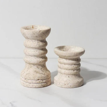 Tamsin Travertine Candle Holders