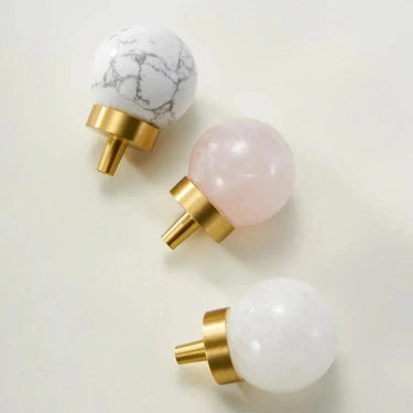 Neriah Brass Marble Knobs