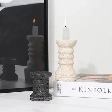 Tamsin Travertine Candle Holders