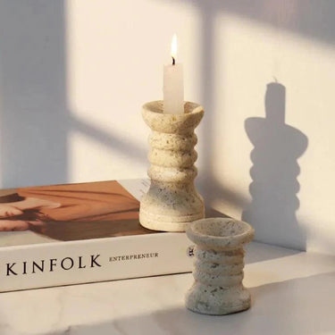 Tamsin Travertine Candle Holders
