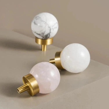 Neriah Brass Marble Knobs