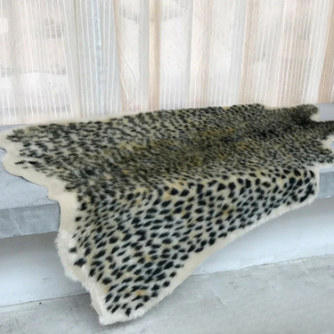 Leopard Print Faux Fur Rug