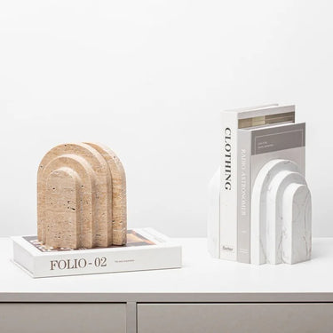 Emil Travertine Bookends