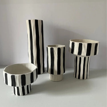 Vero Striped Ceramic Vase