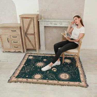 Green Astral Throw Blanket