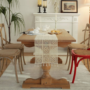 Tassel Décor Crochet Table Runner