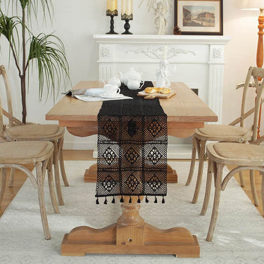 Tassel Décor Crochet Table Runner