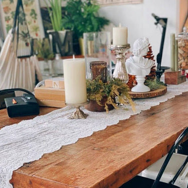 Vintage White Lace Table Runner