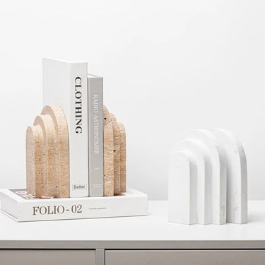 Emil Travertine Bookends