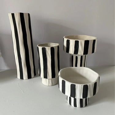 Vero Striped Ceramic Vase