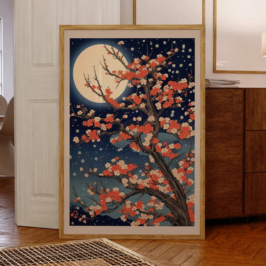 Moonlight Sakura Tree Wall Art