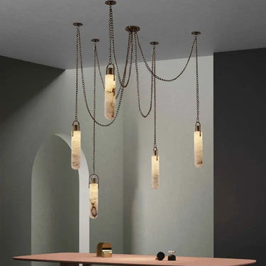 Yadira Gold & Chrome Marble Chandelier