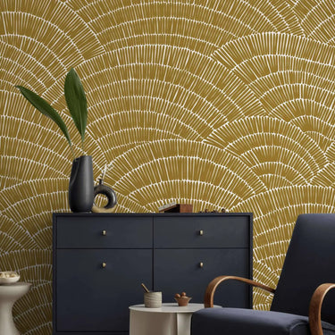 Kacie Mustard Geometric Wallpaper