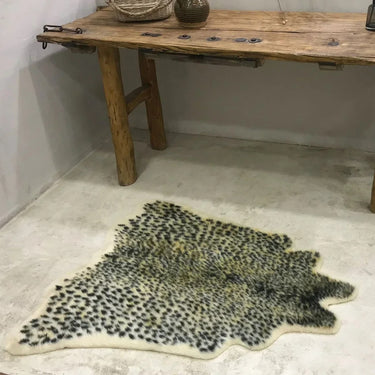 Leopard Print Faux Fur Rug