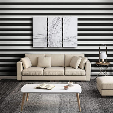 Kya Black&White Striped Wallpaper