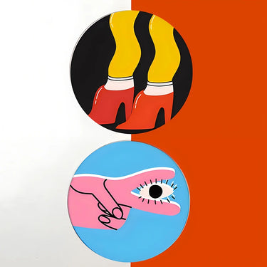 Abstract Round Coasters - 6 Pieces