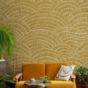 Kacie Mustard Geometric Wallpaper