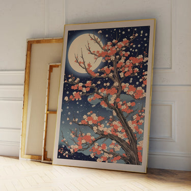 Moonlight Sakura Tree Wall Art