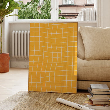 Caia Yellow Geometric Canvas Wall Art