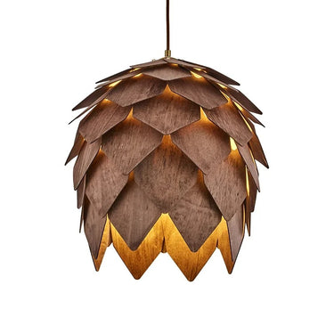 Mia Wood Pine Cone Chandelier